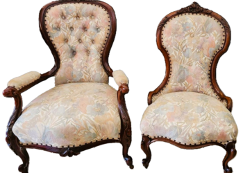 Pair of Antique Victorian ‘His and Hers’ Chairs – Circa 1860–1880